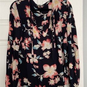 Billabong Floral Blouse - Black and Pink